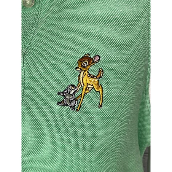Vintage Disney Store Bambi Sleeveless Polo Shirt M Green Cotton - Picture 3 of 8